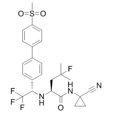 (S)-N-(1-Cyanocyclopropyl)-4-fluoro-4-methyl-2-(((S)-2,2,2-trifluoro-1-(4'-(methylsulfonyl)-[1,1'-biphenyl]-4-yl)ethyl)amino)pentanamide