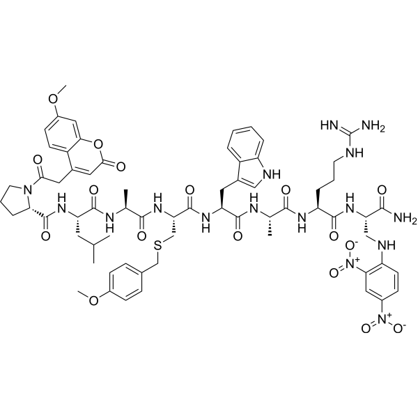 Mca-Pro-Leu-Ala-Cys(Mob)-Trp-Ala-Arg-Dap(Dnp)-NH2